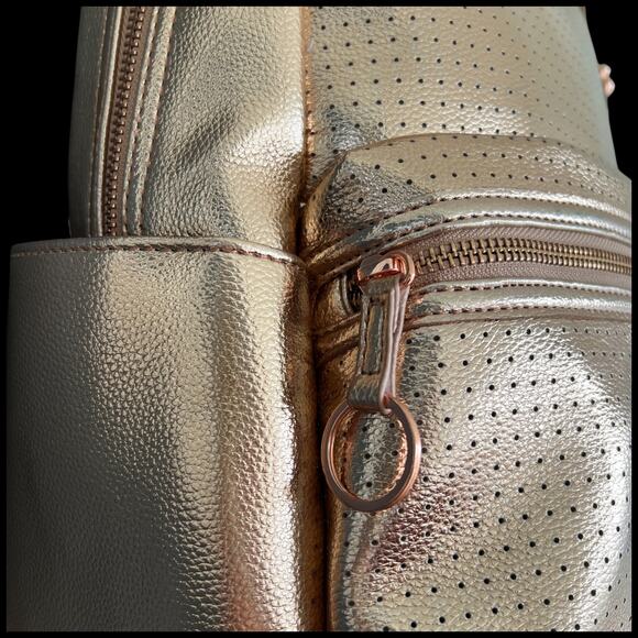 DISNEY MICKEY MOUSE Icon Flair Women's Backpack Rose Gold Bag Perforated - Picture 10 of 16